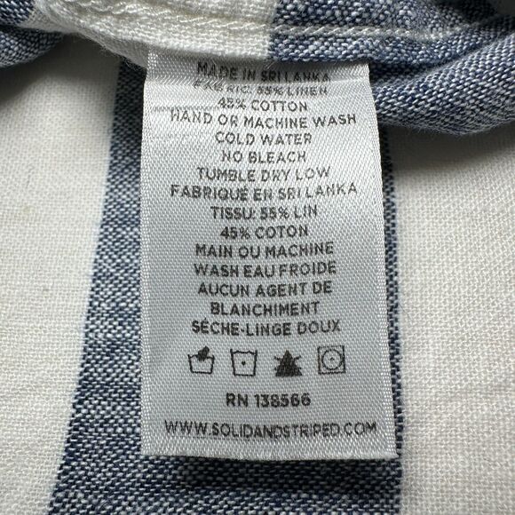 Solid & Striped Men's Cotton Linen Long Sleeve Beach Shirt Sz Large Rare D/C - Picture 11 of 11